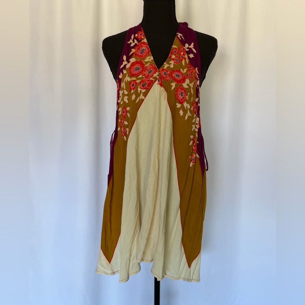 NWT free people Floral Halter purple and white tunic sleeveless Dress